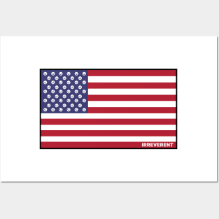 Irreverent Collection: USA Flag with smiley faces Posters and Art